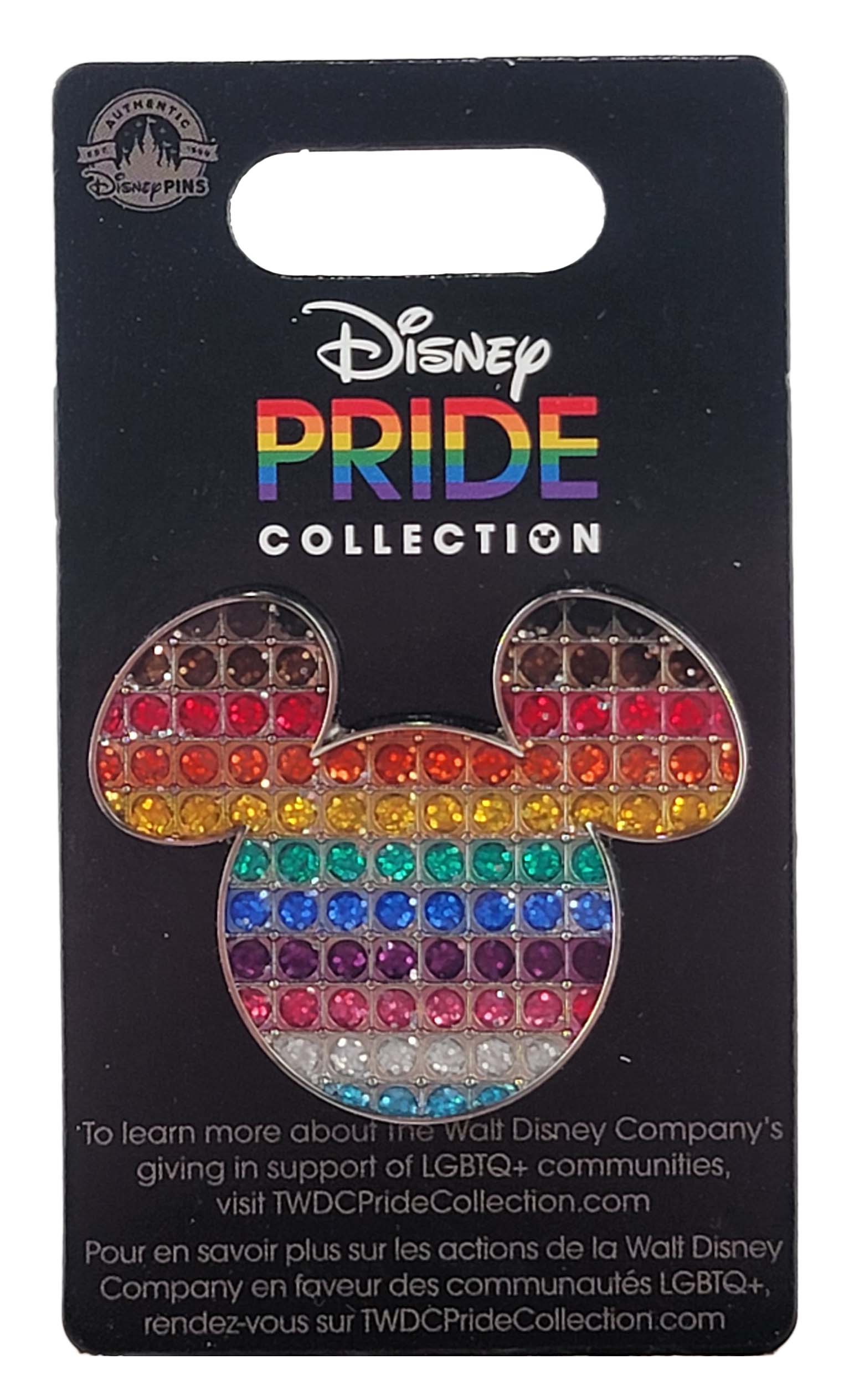 Disney Pin - Rainbow Pride Collection - Mickey Mouse Icon - Jeweled