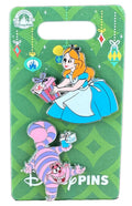 Disney Pin - Christmas Holiday 2023 - Alice in Wonderland - Alice and Cheshire Cat - Christmas Present Set