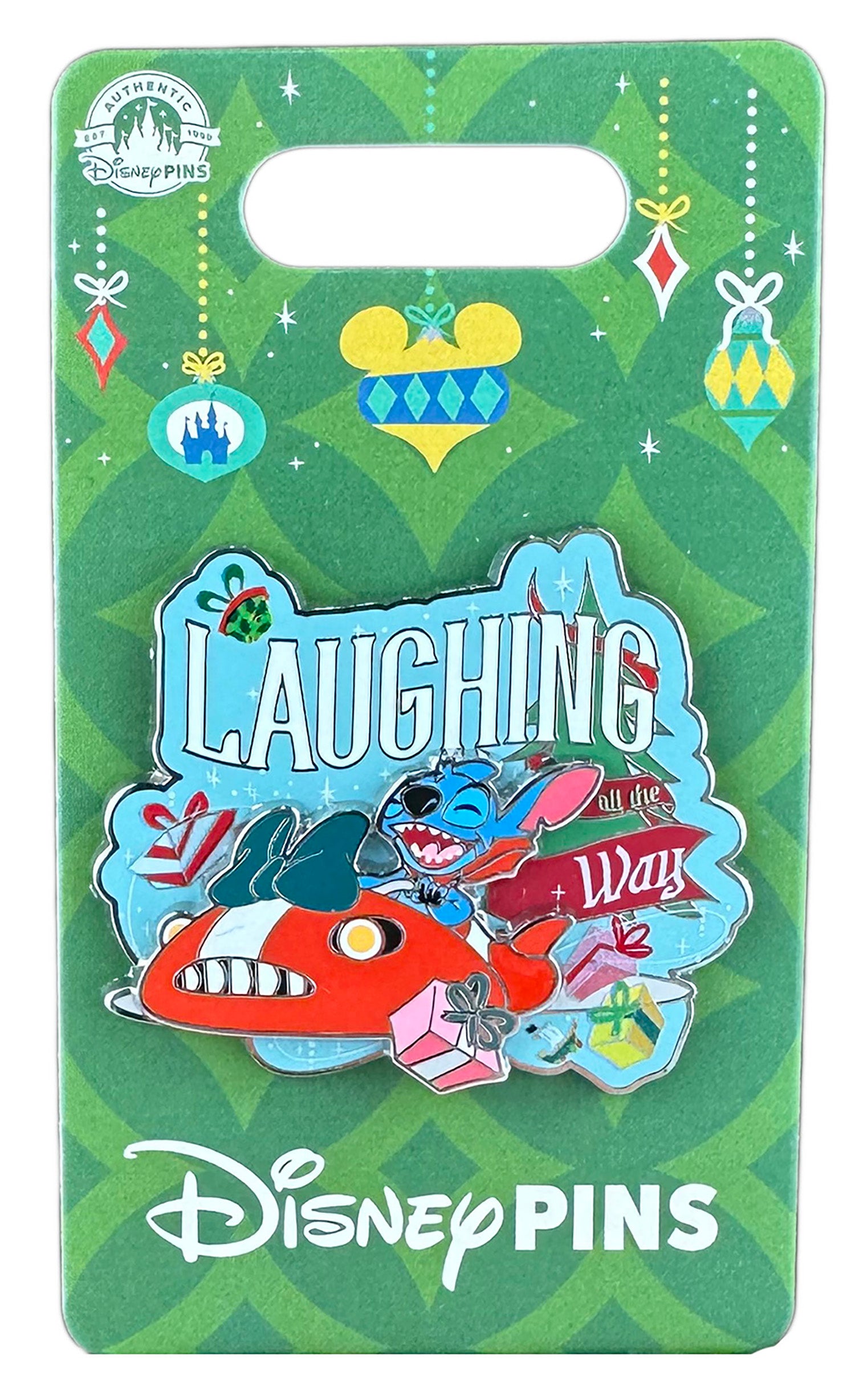 Disney Pin - Christmas Holiday 2023 - Lilo and Stitch - Stitch in his Rocket Ship - Laughing All the Way