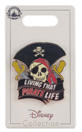 Disney Pin - Pirates of the Caribbean - Skull - Living That Pirate Life - front view
