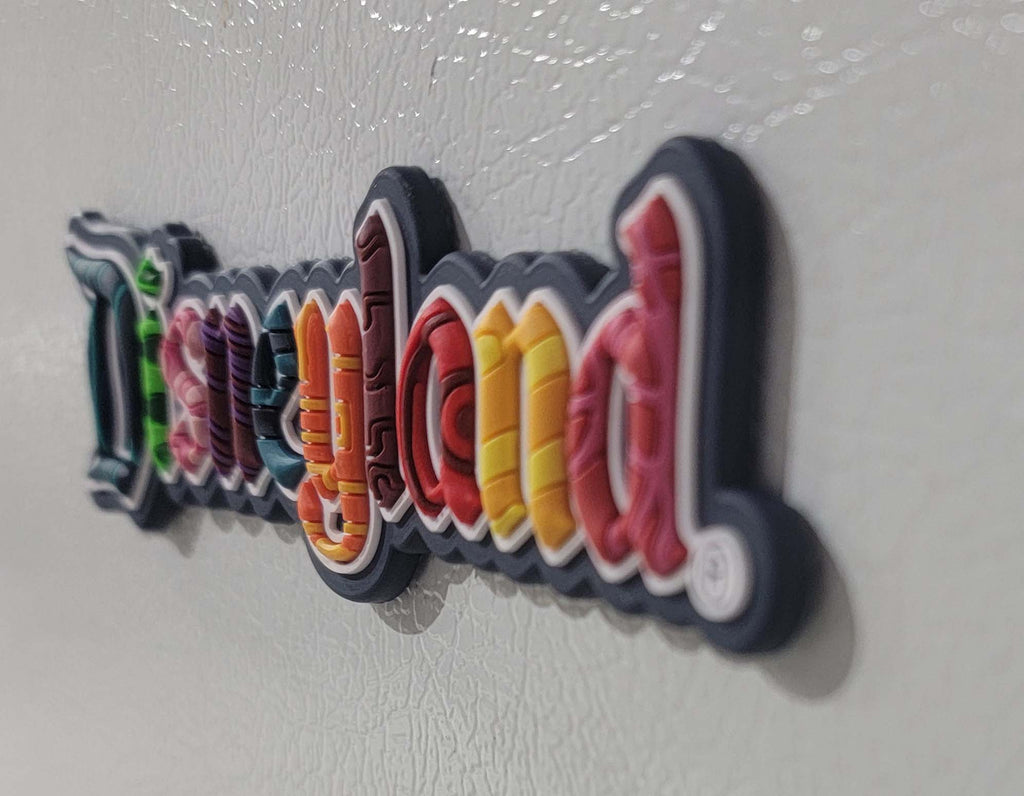 Disneyland Magnet - DLR - Soft Touch - Colorful Letters - Stripes and Patterns - alternate view 2