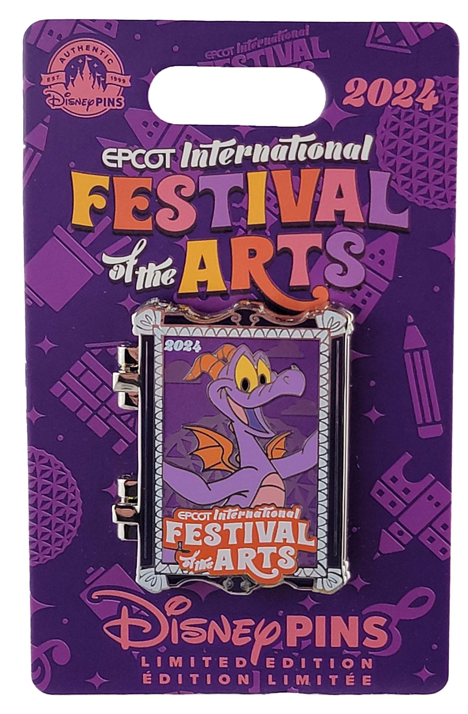 Disney Pin - Figment - EPCOT Festival of the Arts 2024 - Make Every Day Art - Hinged, view 1