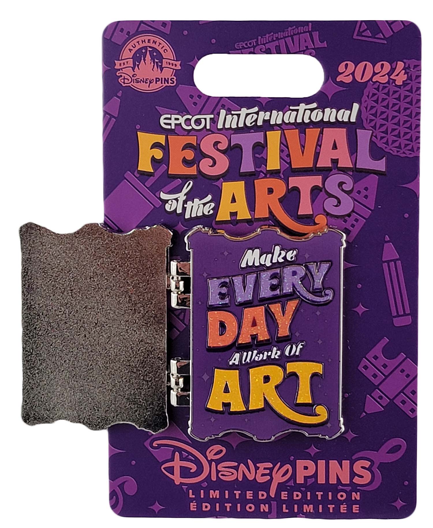 Disney Pin - Figment - EPCOT Festival of the Arts 2024 - Make Every Day Art - Hinged, view 2