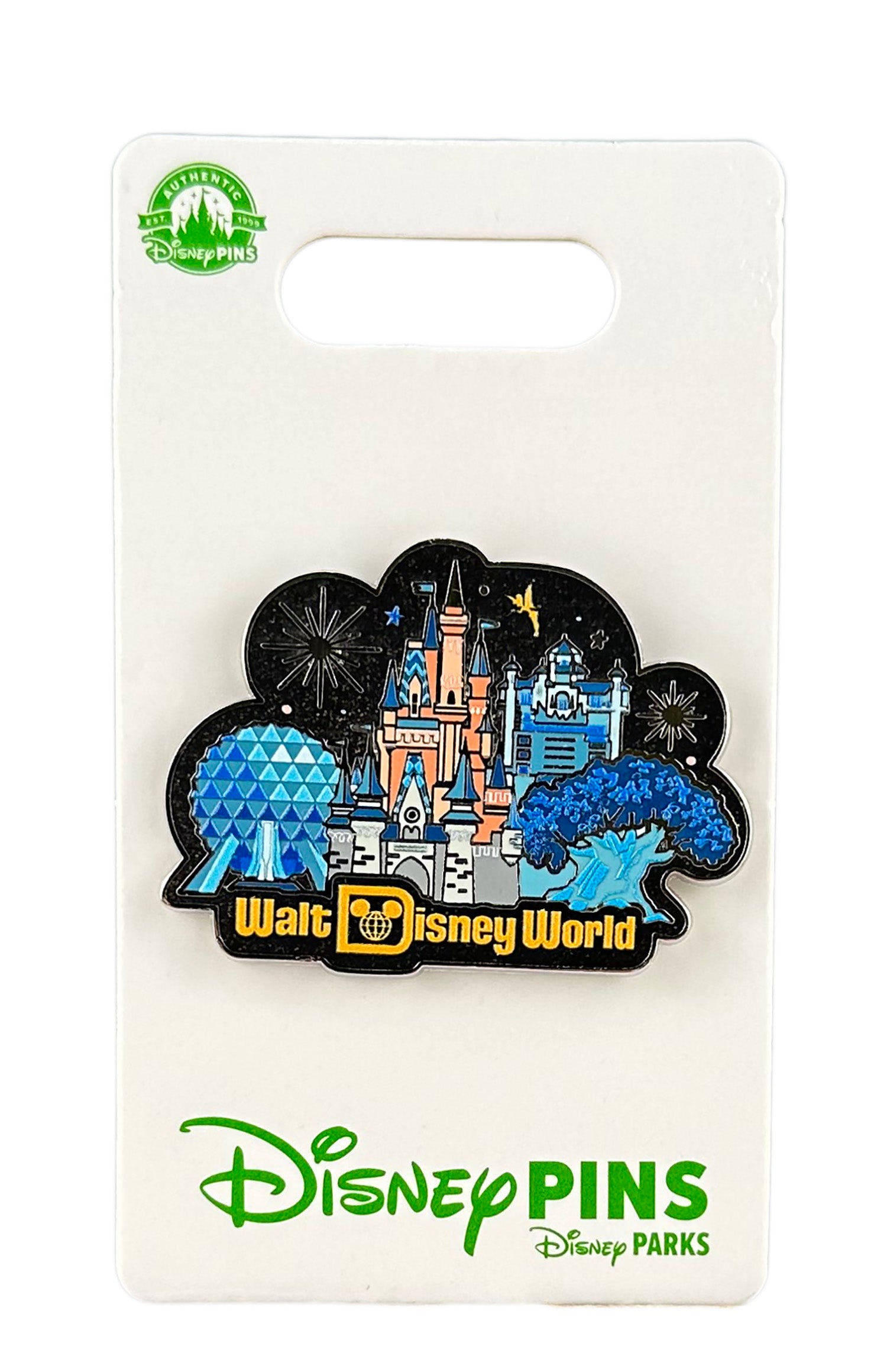 Disney Pin - WDW - Four Parks Icons - Cinderella Castle - Tower of Terror - Spaceship Earth - Tree of Life