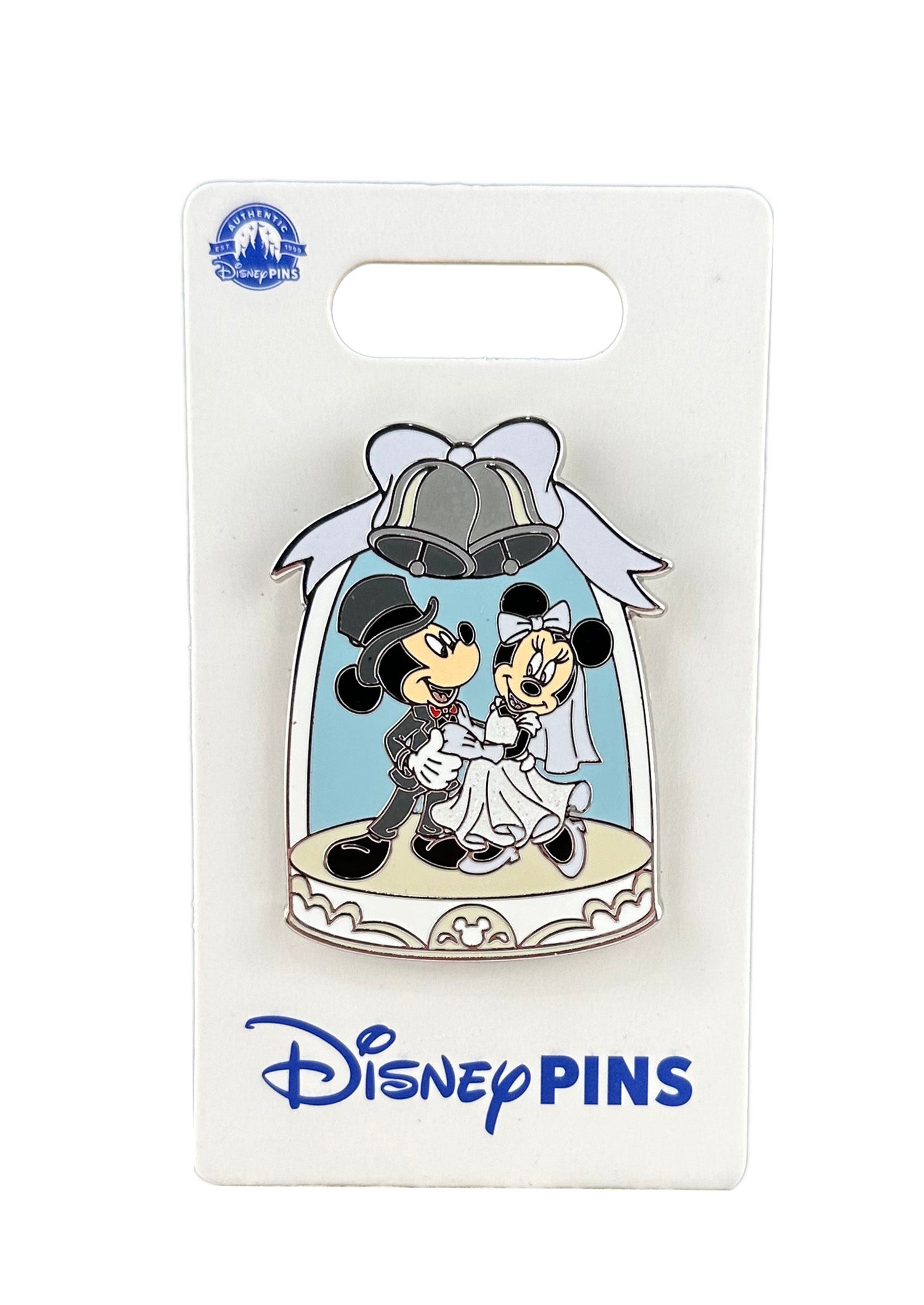 Disney Pin - Wedding Bells - Minnie and Mickey Mouse - Bride and Groom