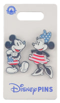 Disney Pin - Americana Patriotic - Mickey and Minnie - USA Flag Outfit