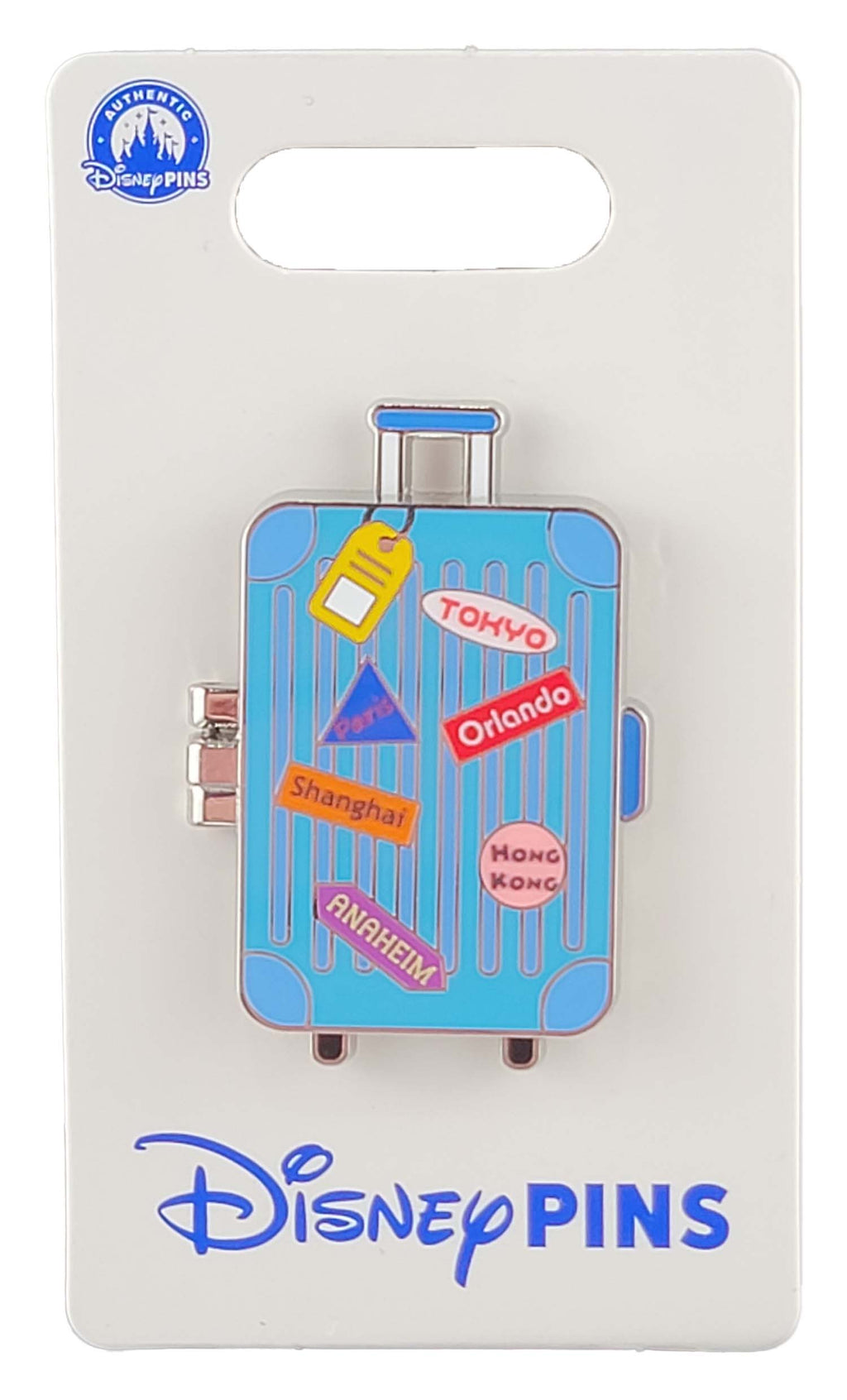 Disney Pin - Mickey Mouse - Suitcase with Park Labels - Wheelie Luggage
