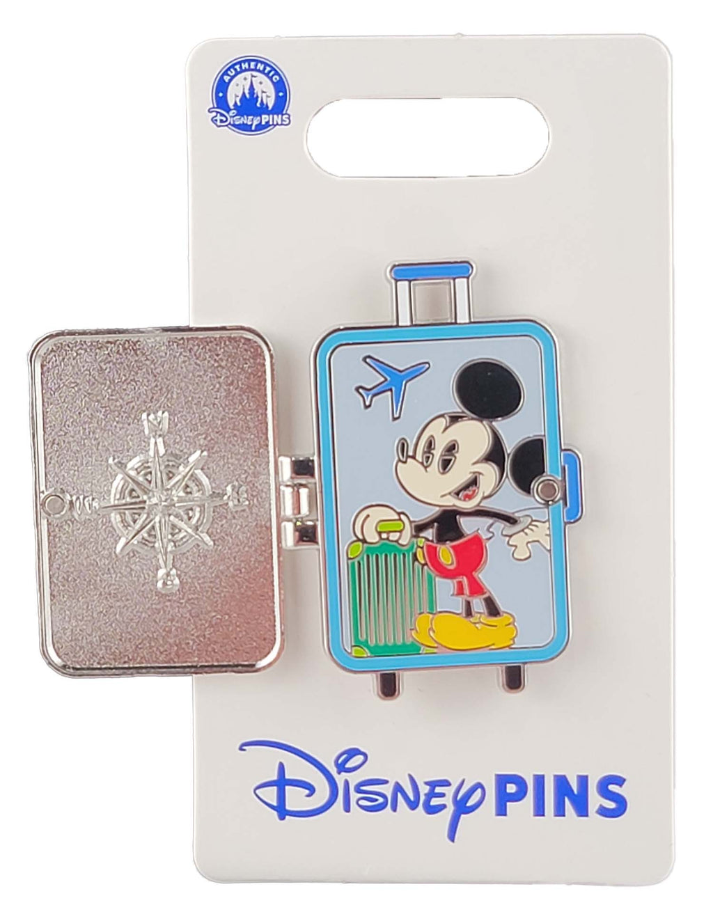 Disney Pin - Mickey Mouse - Suitcase with Park Labels - Wheelie Luggage