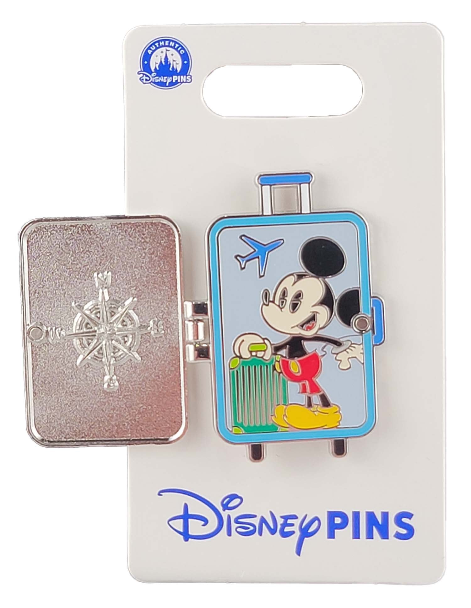 Disney Pin - Mickey Mouse - Suitcase with Park Labels - Wheelie Luggage