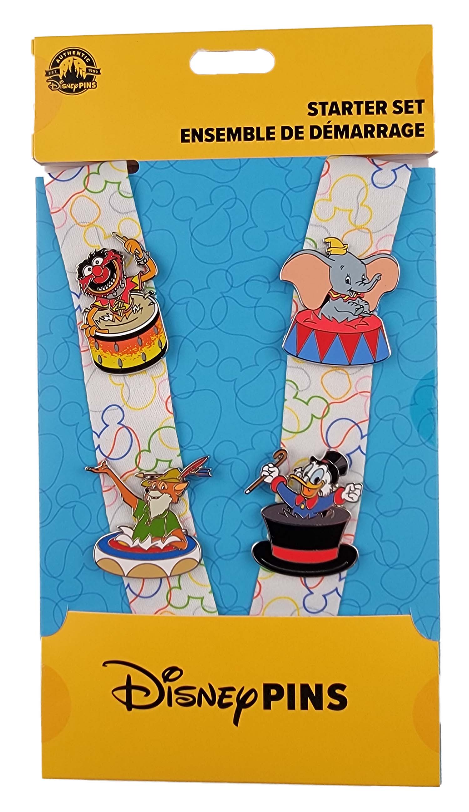 Disney Pin - Starter Set - Characters - Animal, Dumbo, Scrooge McDuck and Robin Hood