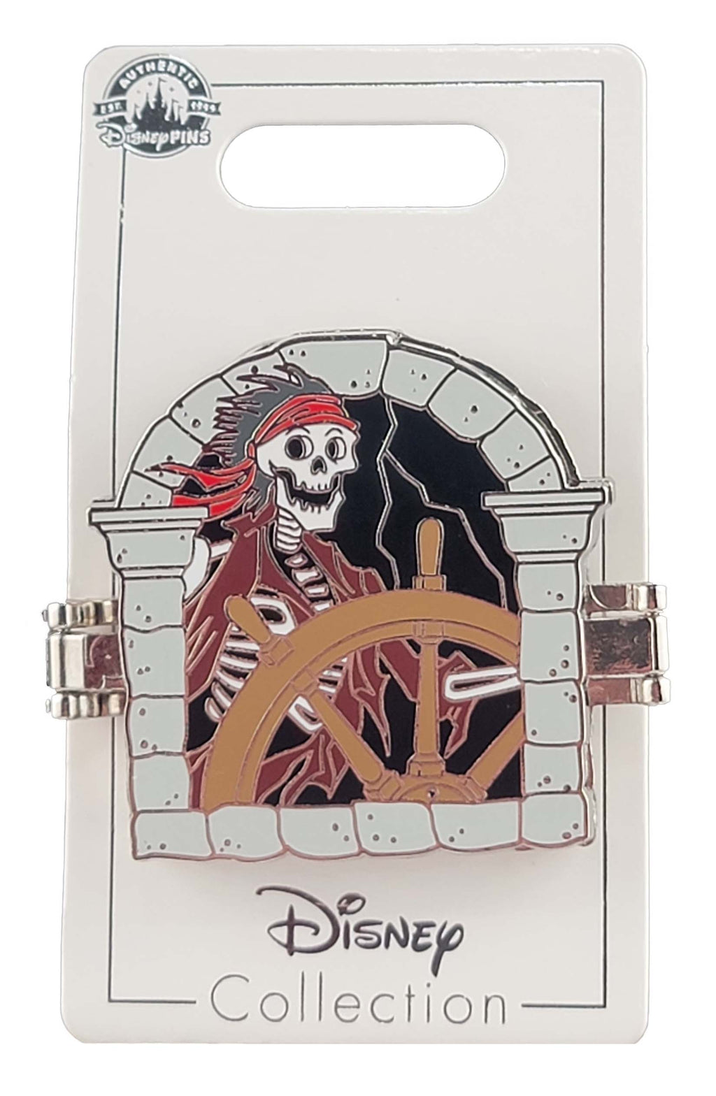 Disney Pin - Pirates of the Caribbean - Skeleton, Dog and Parrot - Hinged - front view