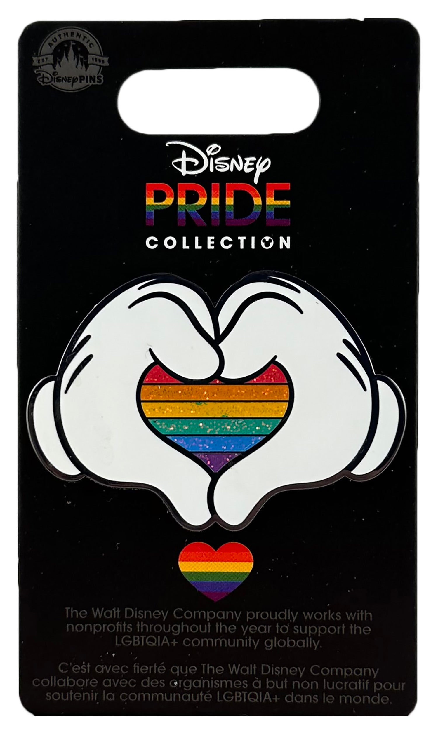 Disney Pin - Rainbow Pride Collection - Mickey Mouse Heart Hands Pin
