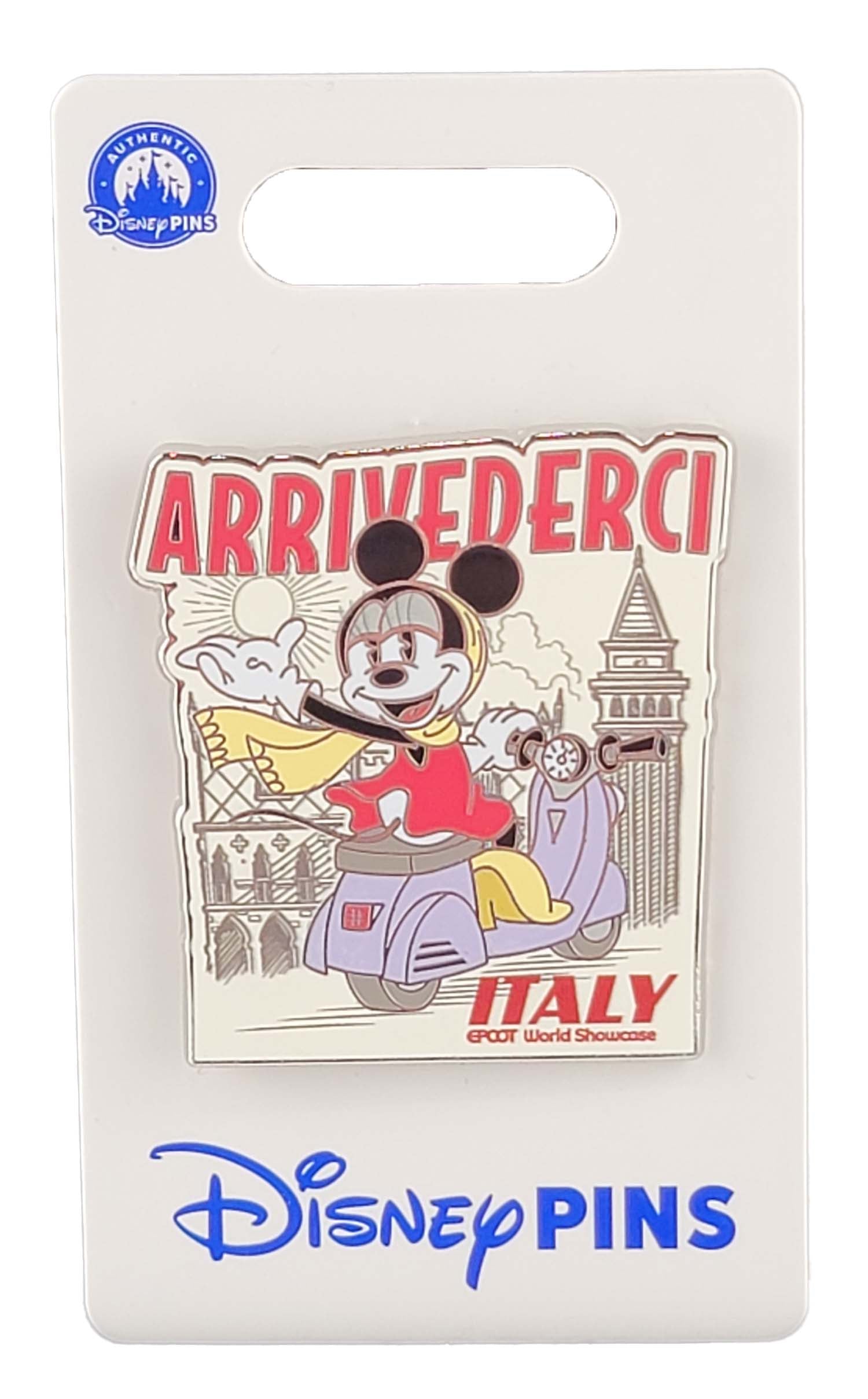 Disney Pin - EPCOT World Showcase - Italy - Minnie Mouse - Arrivederci - Vespa Scooter