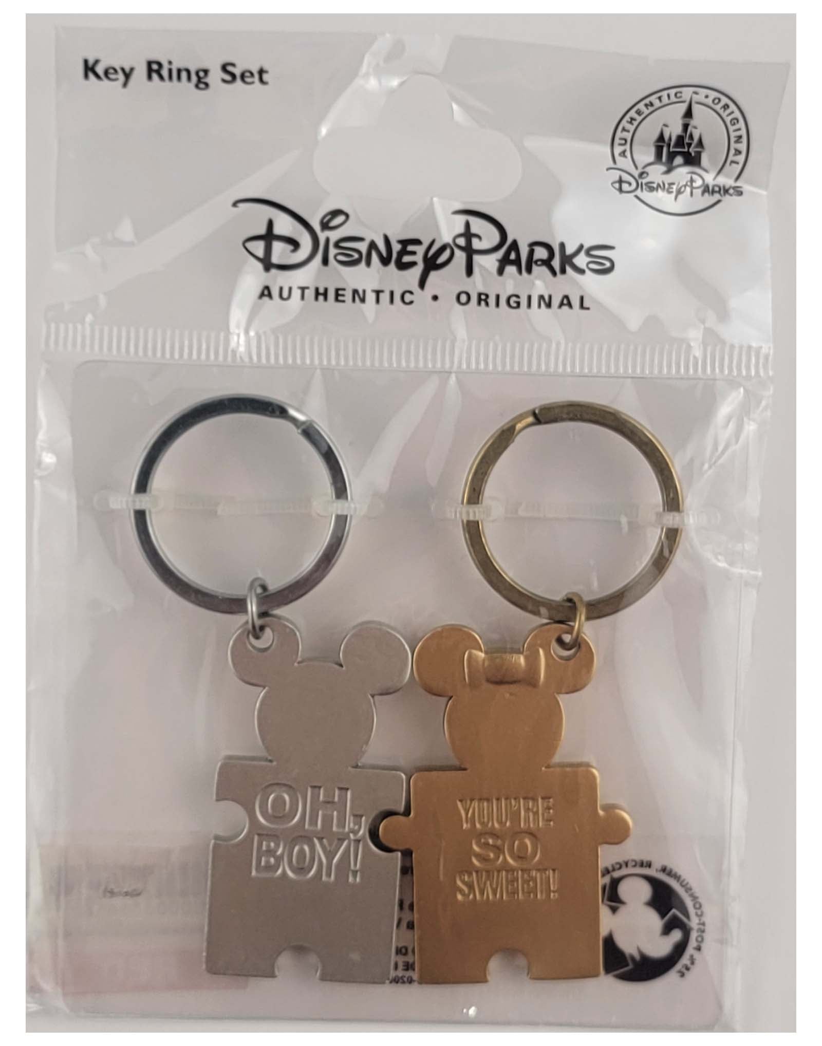 Disney Parks Keychain - Mickey & Minnie - Two Piece Puzzle