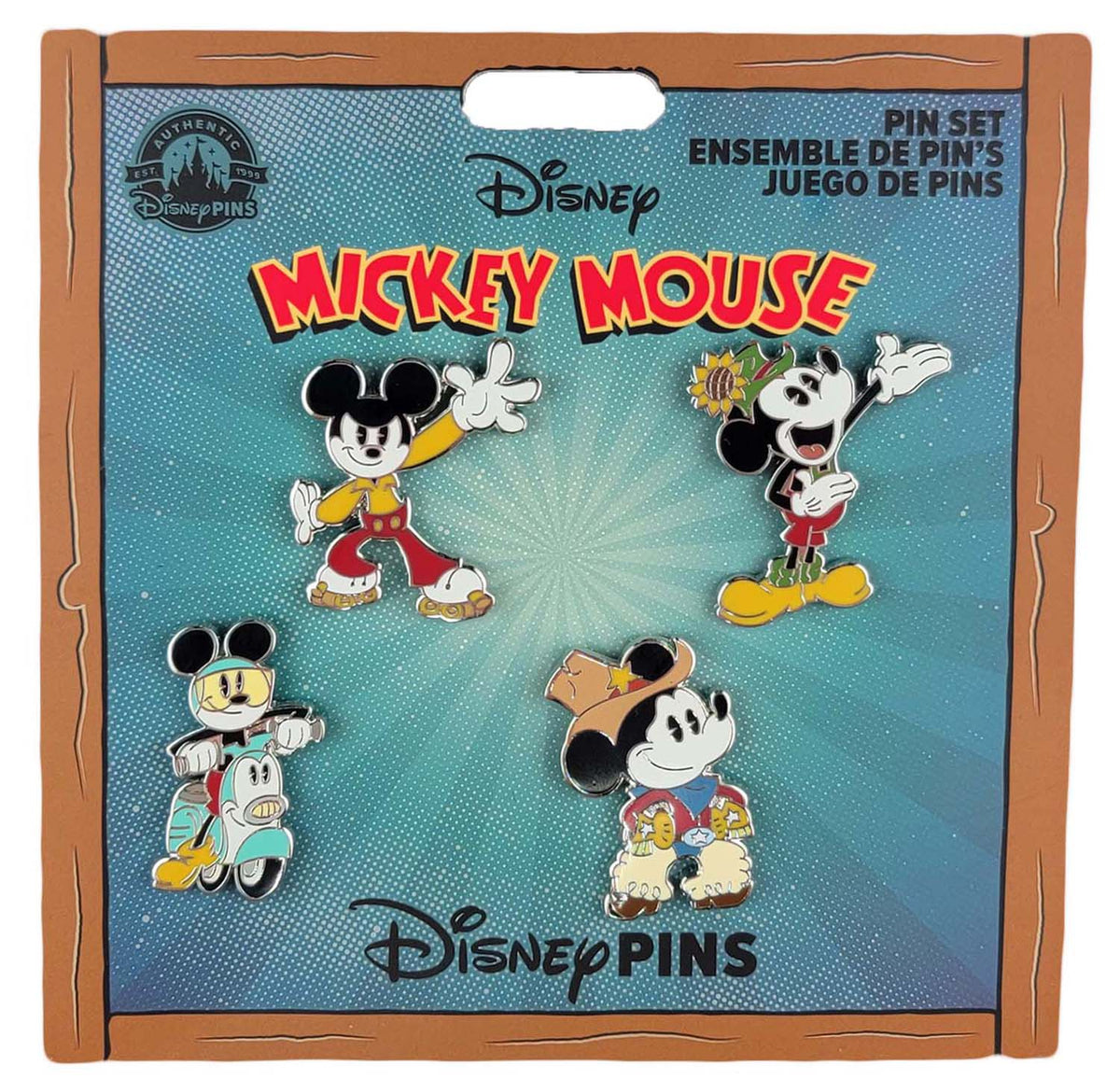 Disney Pin - Booster Set - Mickey Mouse Cartoon Shorts - 4-Pin Set - front view