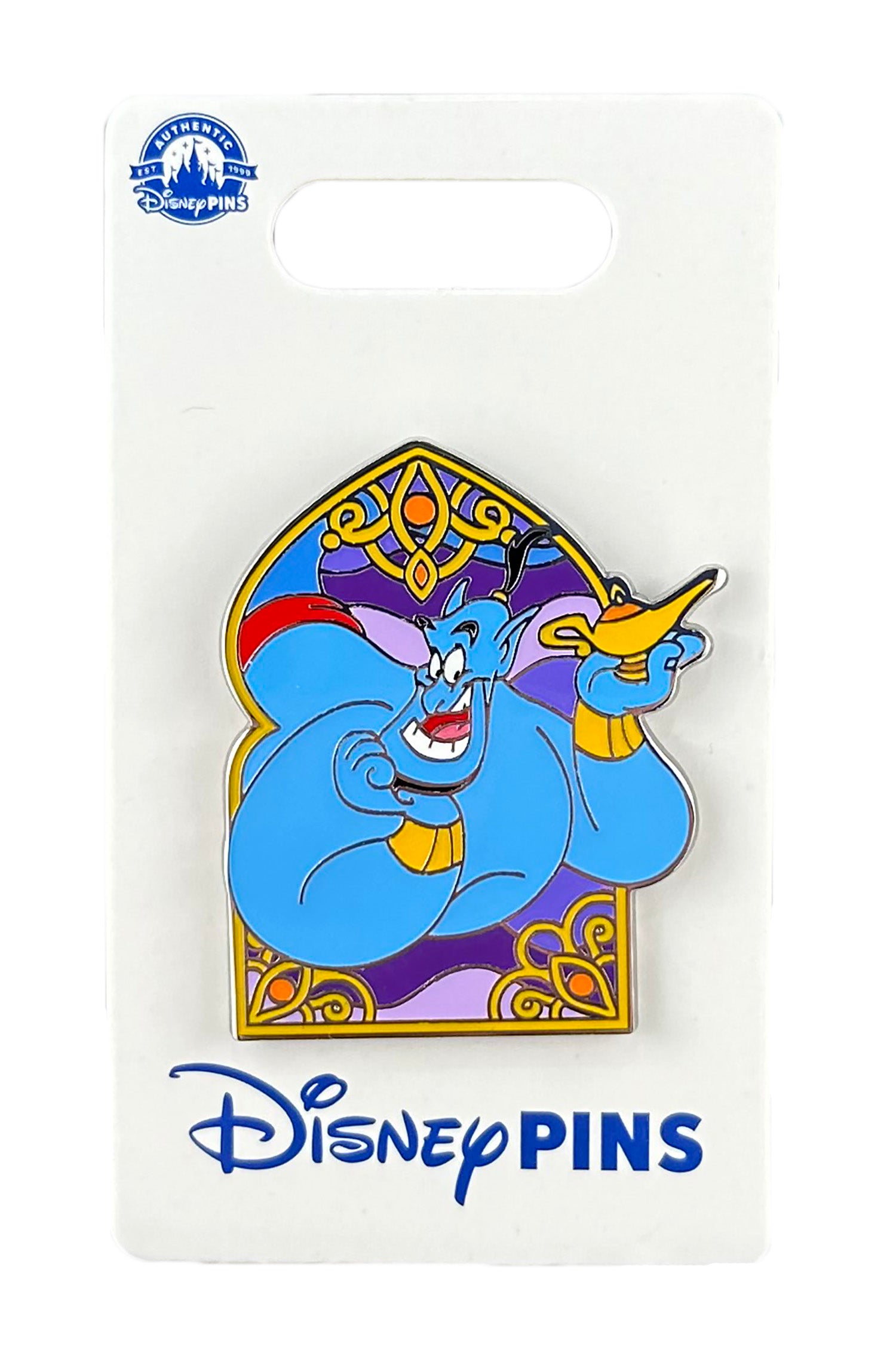 Disney Pin - Aladdin - Genie - Holding Lamp - Arched Window