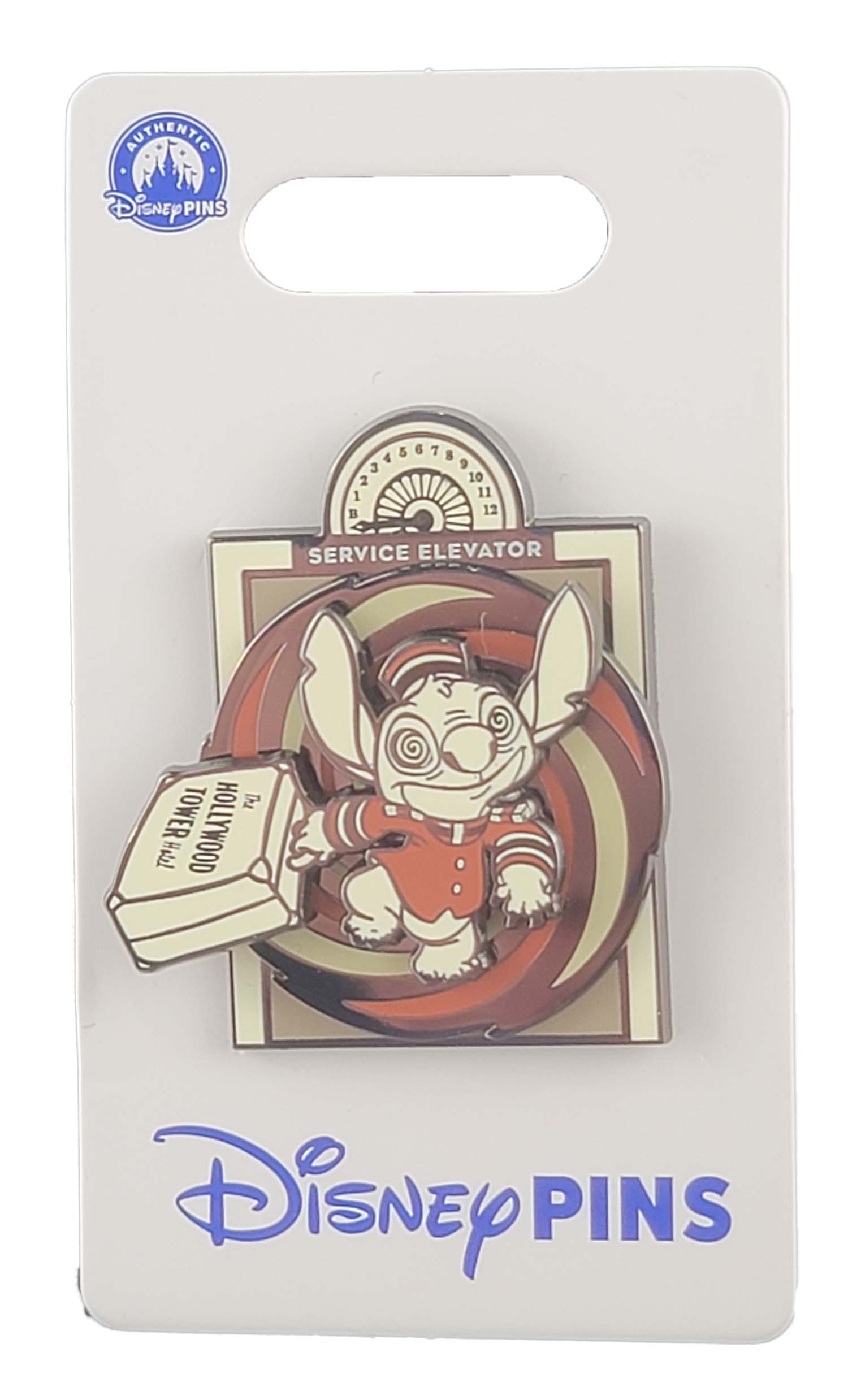 Disney Pin - Hollywood Tower Hotel - Stitch - Service Elevator Bellhop - Spinner, view 2