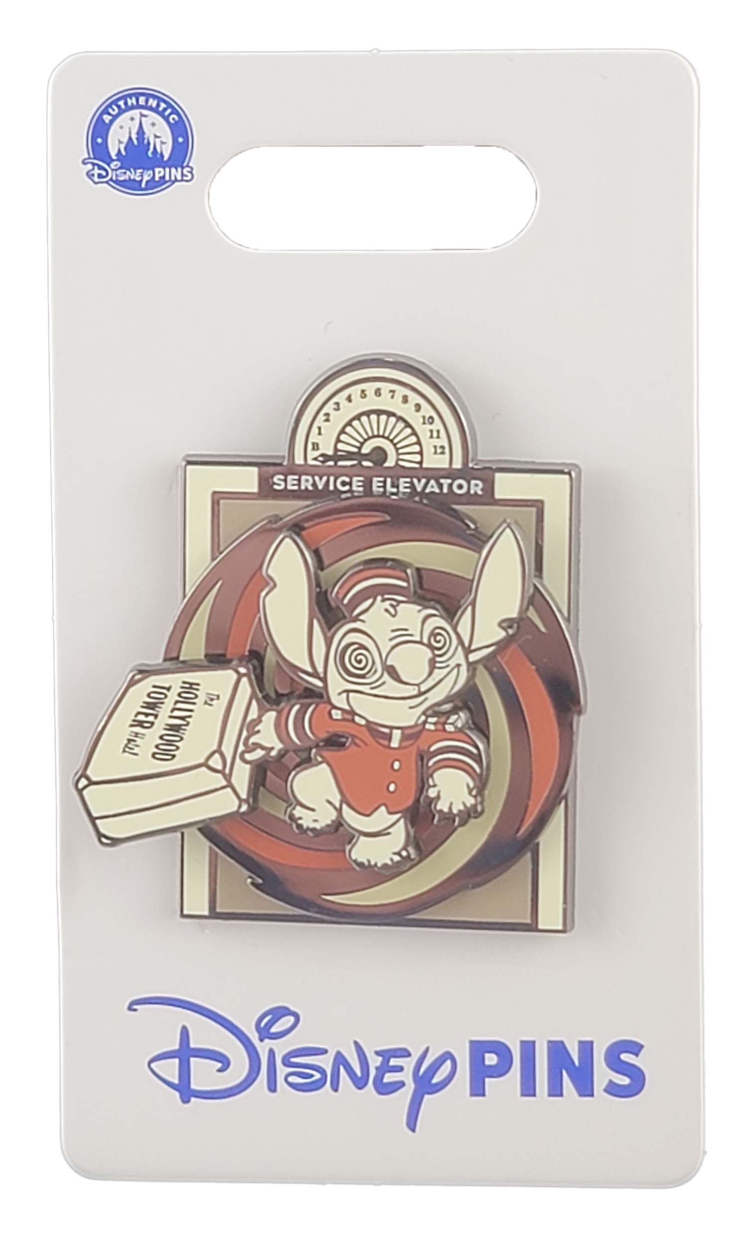 Disney Pin - Hollywood Tower Hotel - Stitch - Service Elevator Bellhop - Spinner, view 3