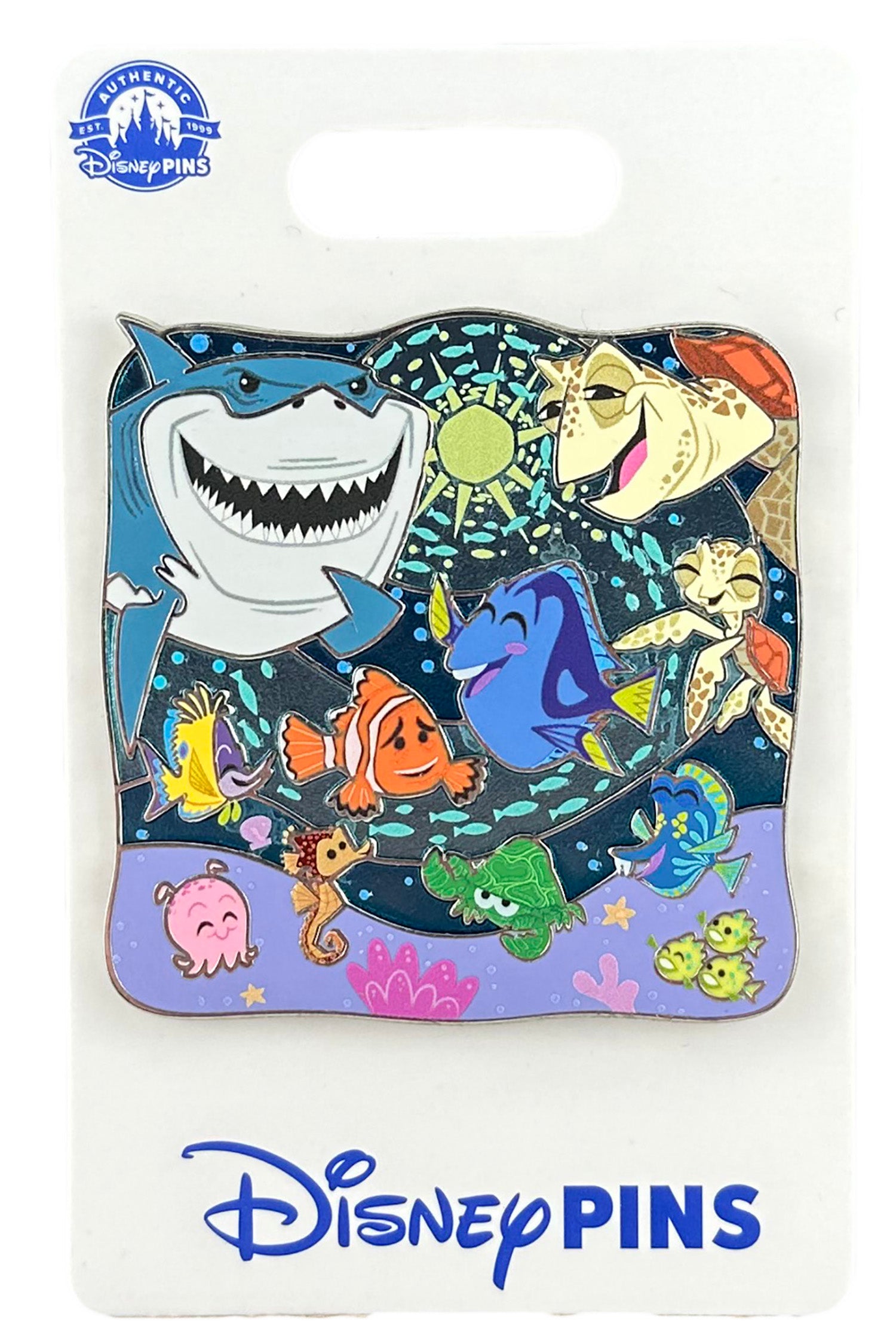 Disney Pin - Supporting Cast - Finding Nemo - Bruce, Crush, Squirt and Friends - front view