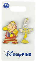 Disney Pin - Beauty and the Beast - Cogsworth and Lumiere - Standing - 2 Pin Set