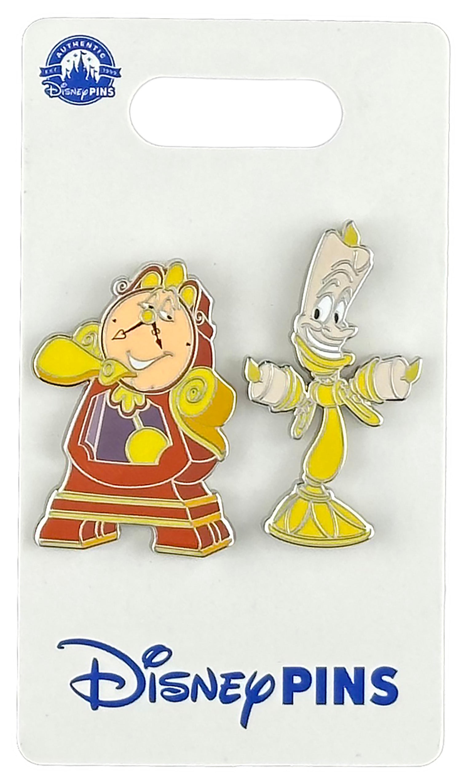 Disney Pin - Beauty and the Beast - Cogsworth and Lumiere - Standing - 2 Pin Set