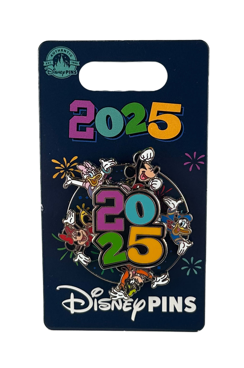 Disney Pin - Parks Dated 2025 - Mickey Mouse and Friends - Minnie, Donald, Daisy, Goofy, and Pluto - Spinner