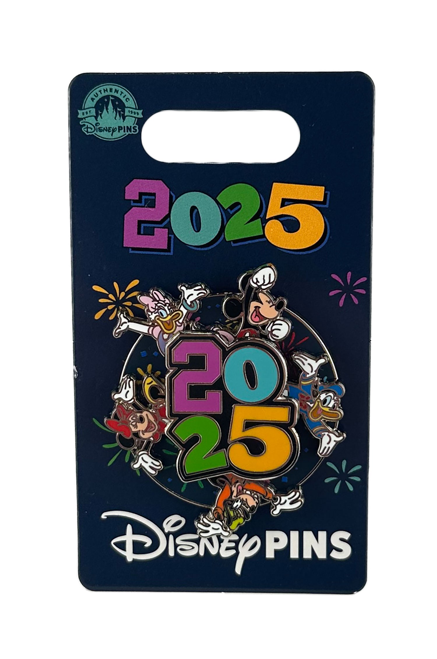 Disney Pin - Parks Dated 2025 - Mickey Mouse and Friends - Minnie, Donald, Daisy, Goofy, and Pluto - Spinner