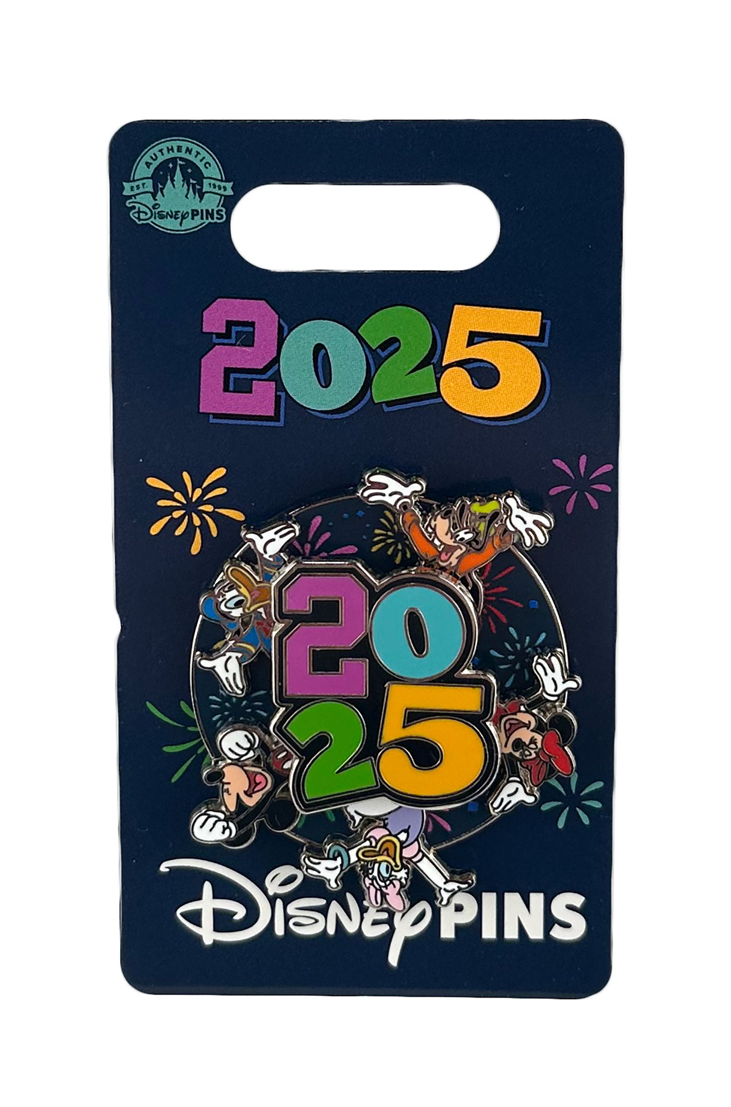 Disney Pin - Parks Dated 2025 - Mickey Mouse and Friends - Minnie, Donald, Daisy, Goofy, and Pluto - Spinner