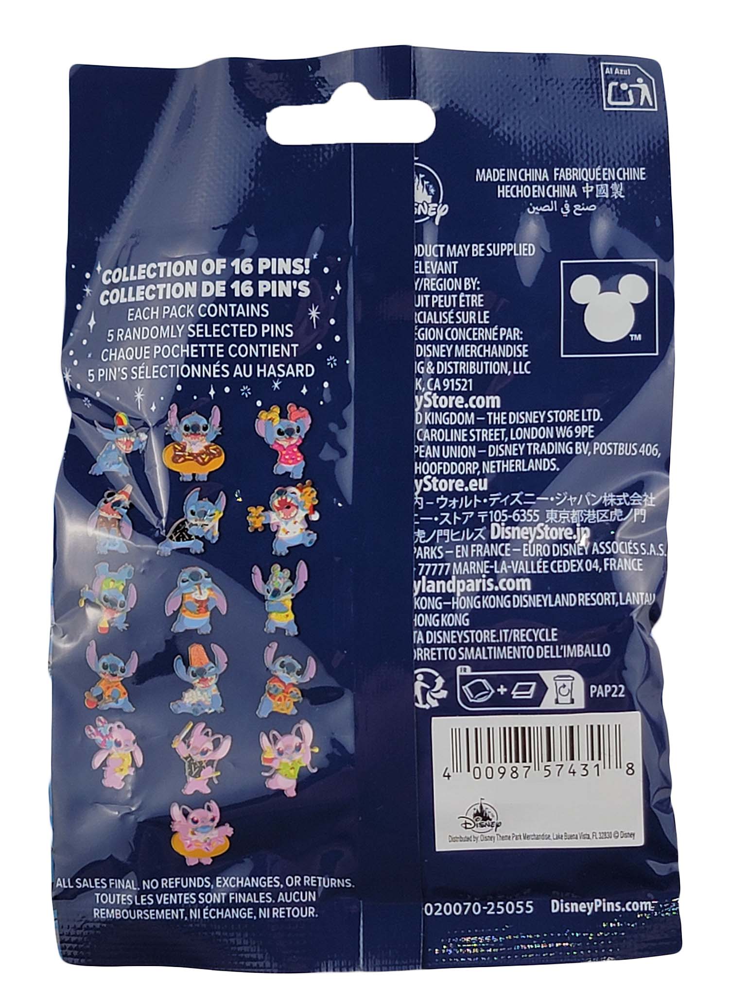 Disney Pin - Stitch Attacks Snacks Mystery Pin Pack - 5 Pins - Sealed