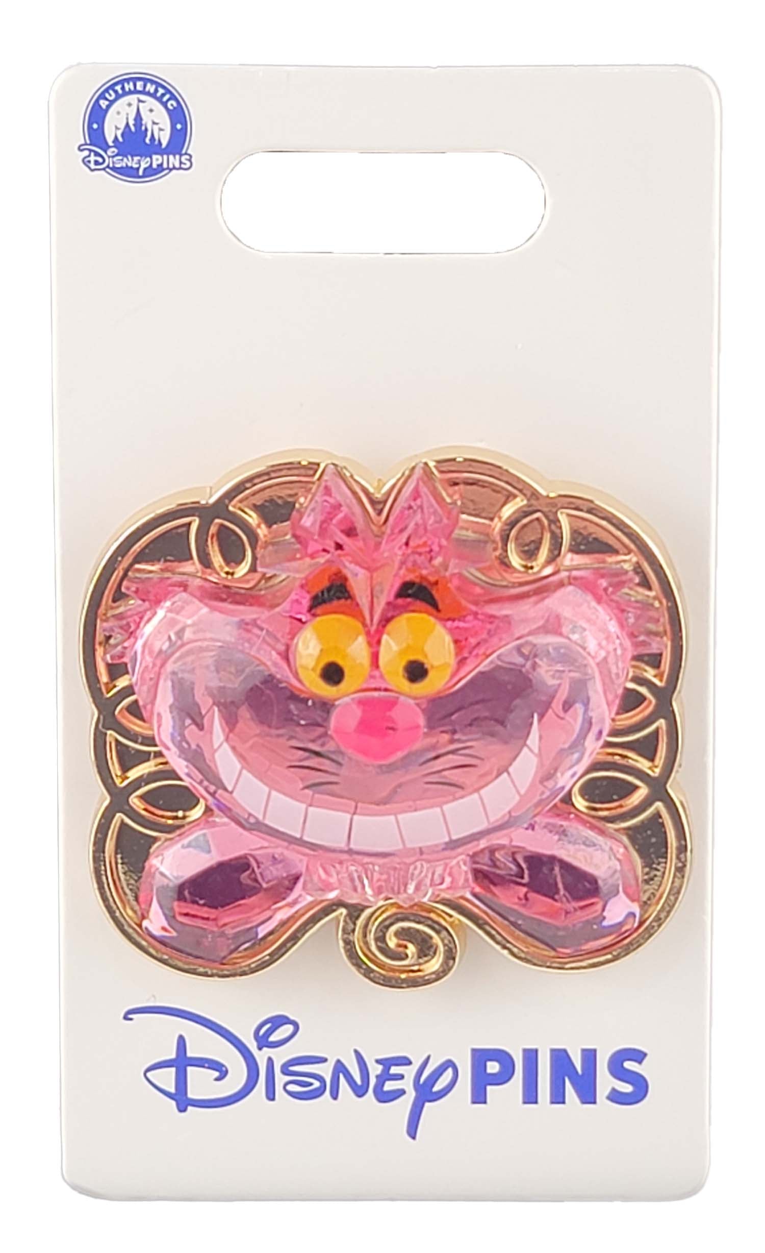 Disney Pin - 3D Sculpted Acrylic Crystal - Alice in Wonderland - Cheshire Cat Face