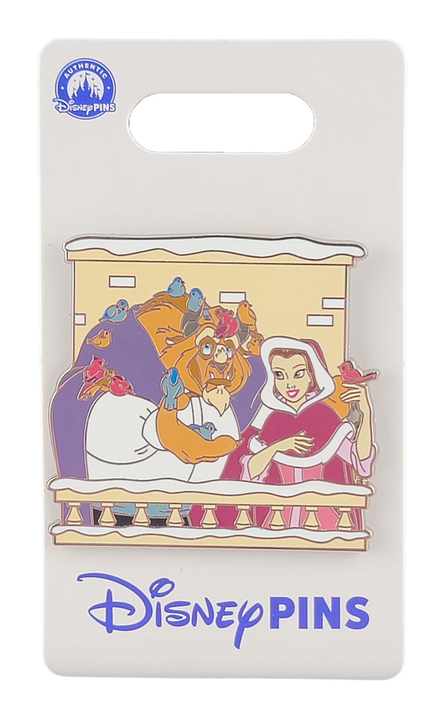 Disney Pin - Beauty and the Beast - Winter Beast & Belle with Birds