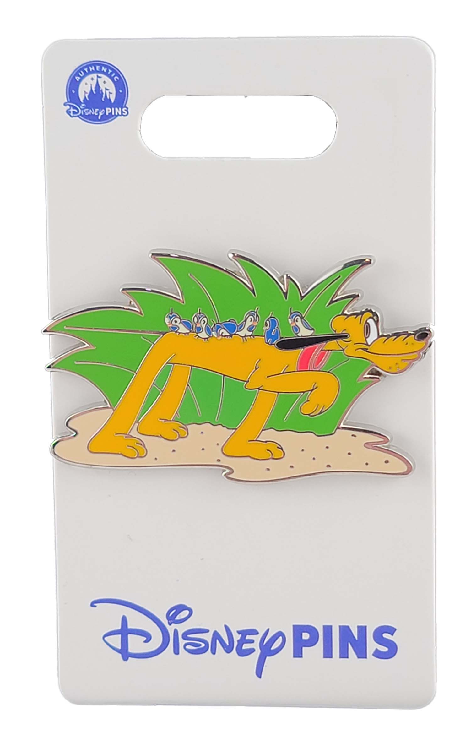 Disney Pin - Pluto - Walking with Bluebirds on His Back