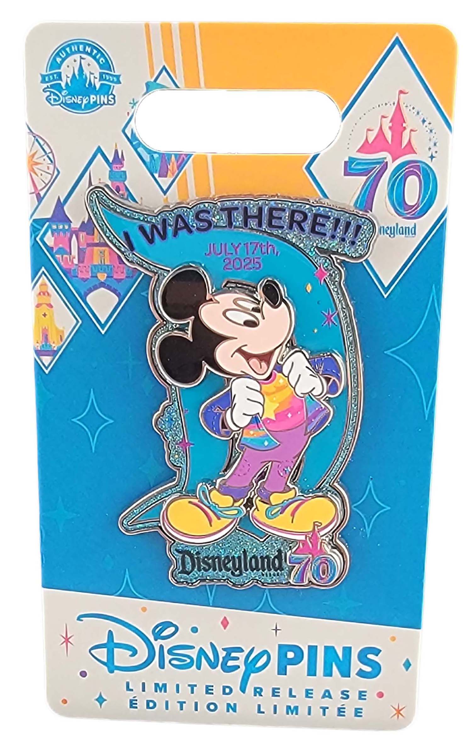 Disney Pin - Disneyland - DLR - 70th Anniversary - Mickey - I Was There