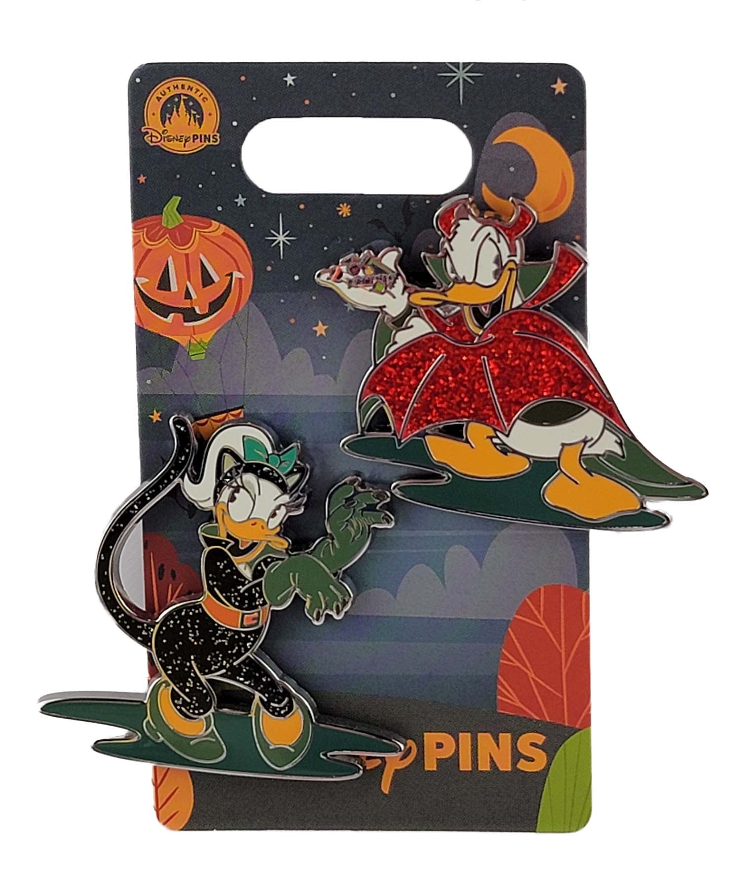 Disney Pin - Happy Halloween 2025 - Donald and Daisy Duck - 2-Pin Set - front view