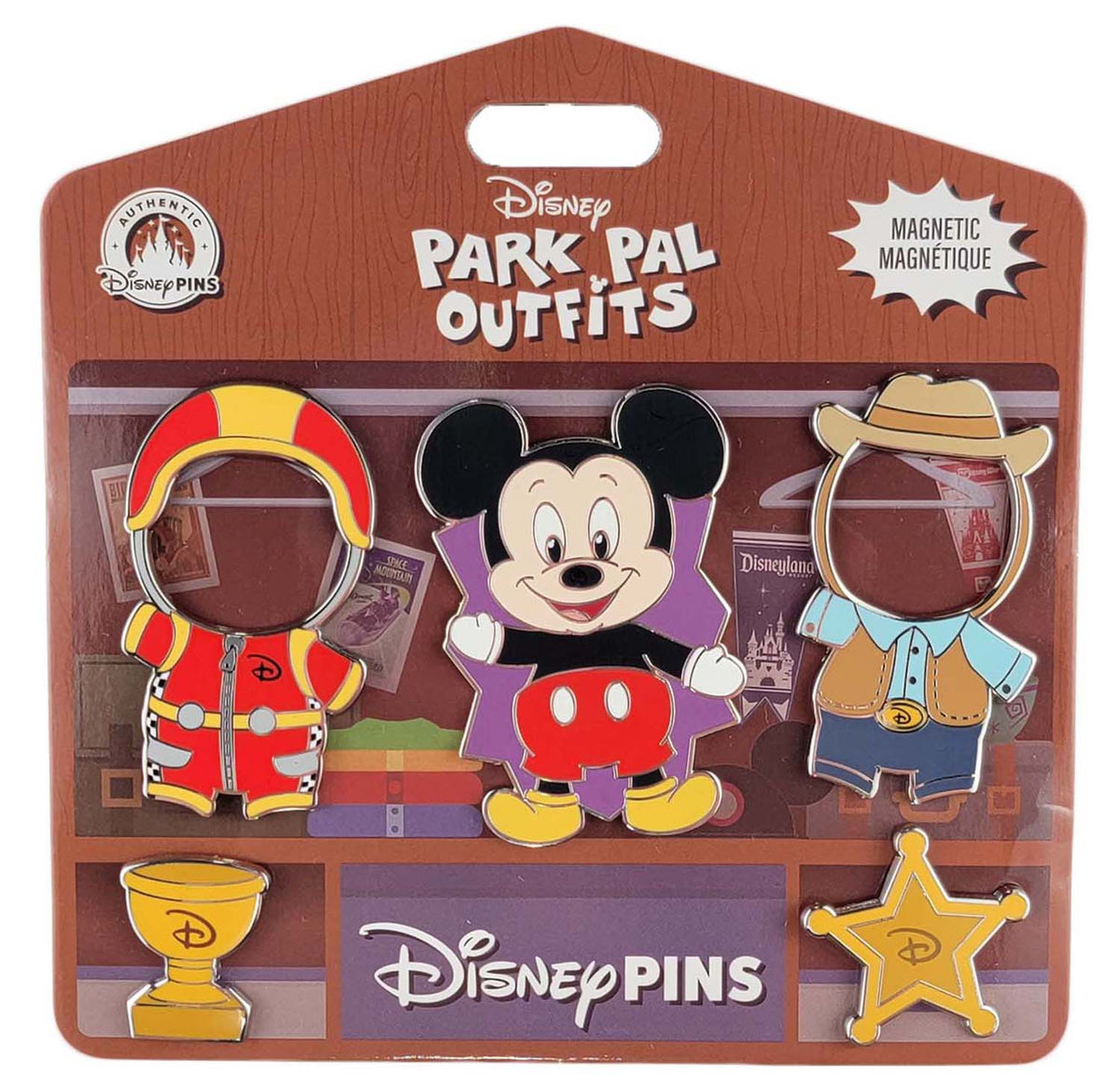 Disney Pin - Park Pal Outfits Mickey Mouse Magnetic Set - front view