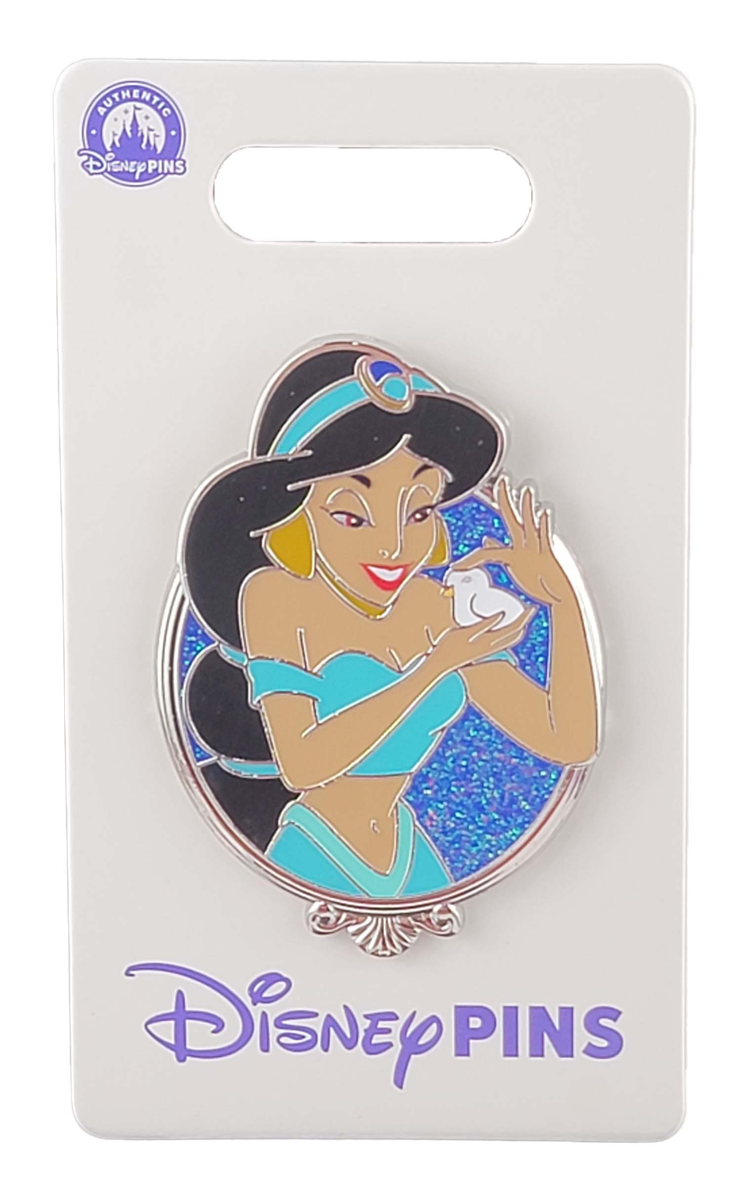 Disney Pin - Princess Glitter Portrait Series - Aladdin - Jasmine with Bird