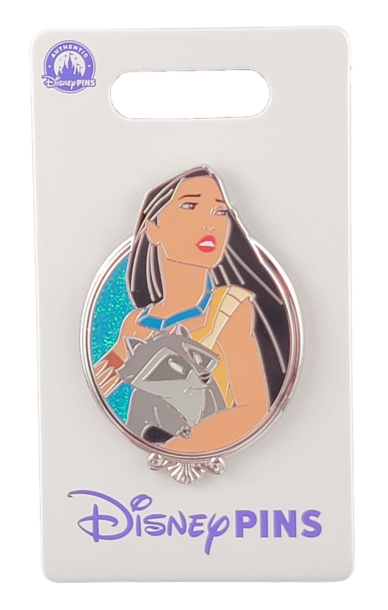 Disney Pin - Princess Glitter Portrait Series - Pocahontas with Meeko