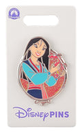 Disney Pin - Princess Glitter Portrait Series - Mulan with Mushu
