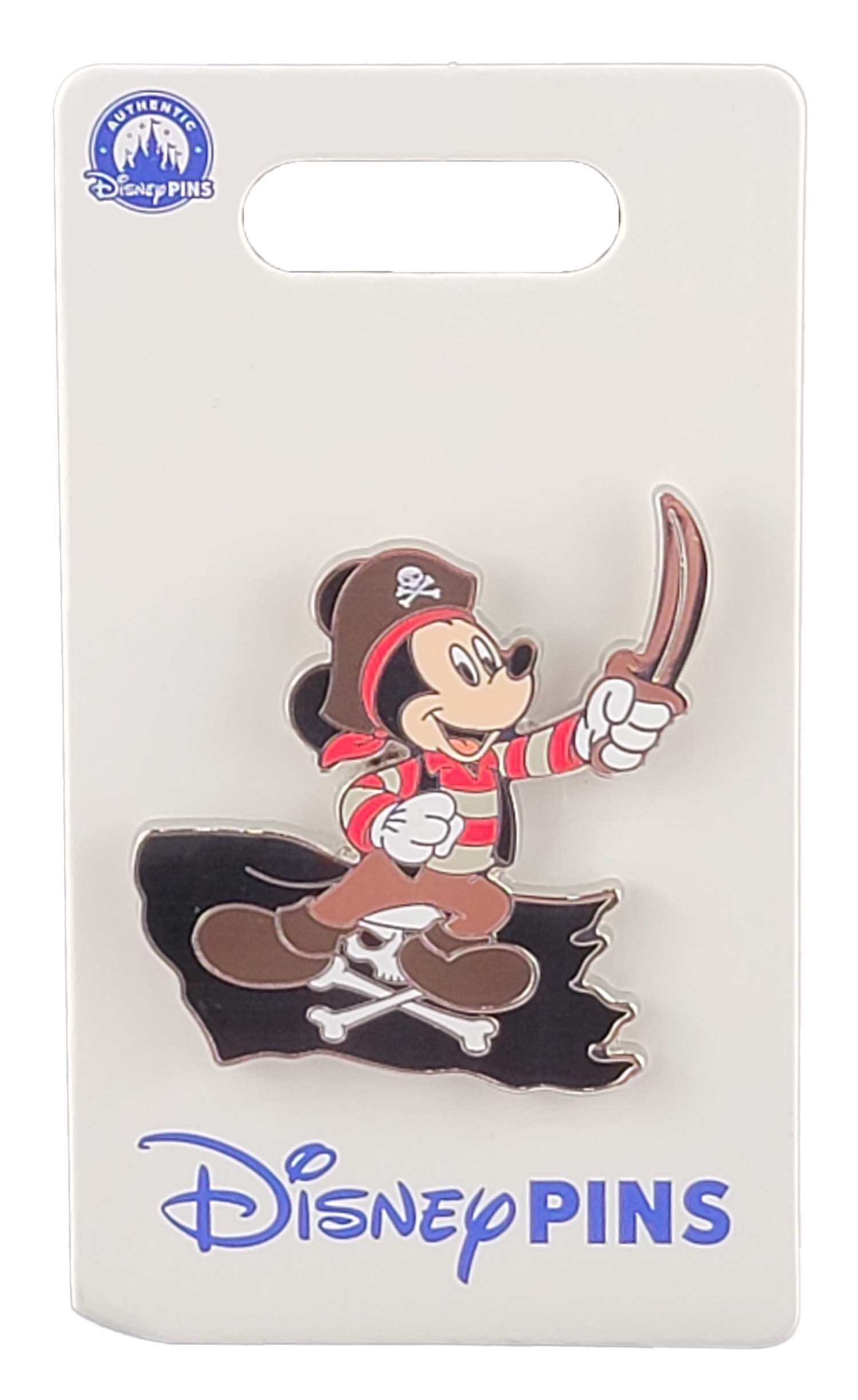 Disney Pin - Pirate Mickey - Jolly Roger Flag and Sword - front view