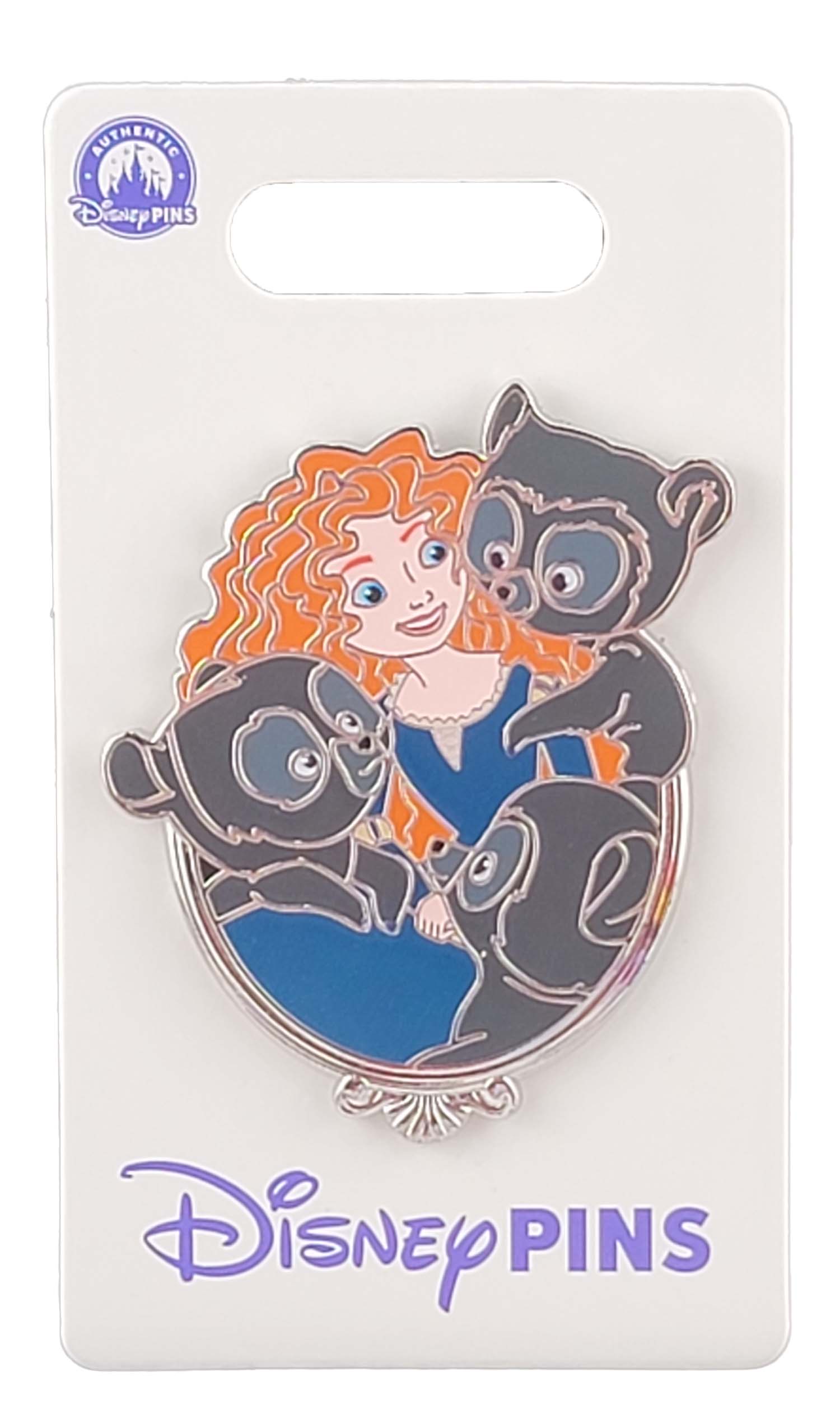 Disney Pin - Princess Glitter Portrait Series - Brave - Merida and Bear Cubs