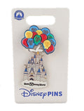 Disney Pin - WDW - Cinderella Castle Floating on Free-D Balloons - Cord Dangle