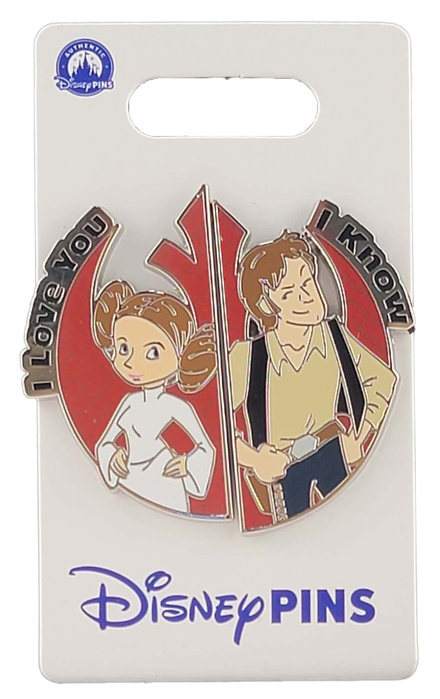 Disney Pin - Star Wars - Leia and Han Solo - I Love You, I Know - 2-Pin Set