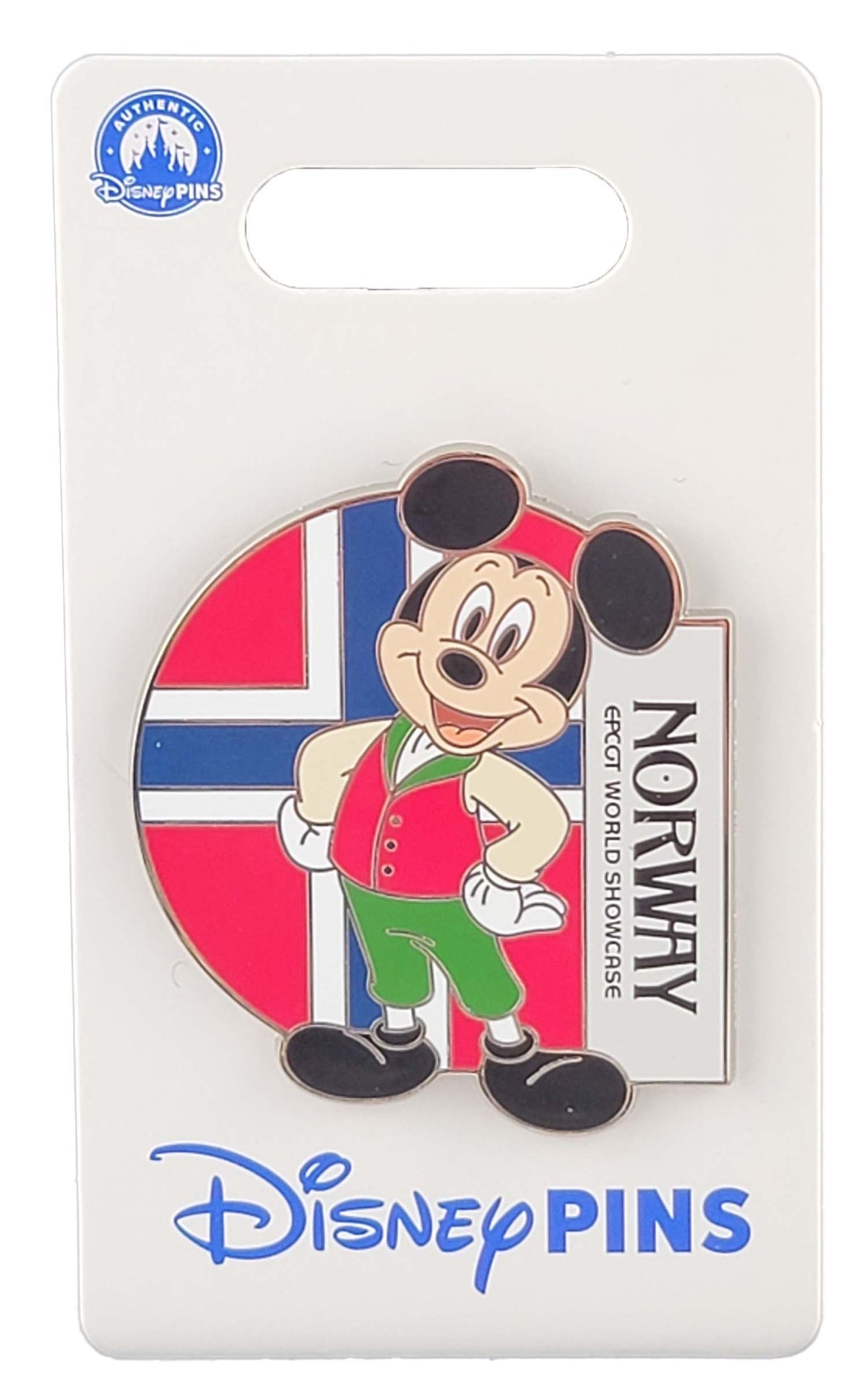 Disney Pin - EPCOT World Showcase - Mickey Mouse Flag Series - Norway - front view