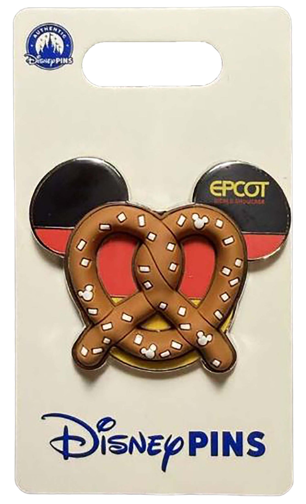 Disney Pin - EPCOT Germany - Pretzel and Flag Mickey Icon - front view