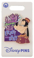 Disney Pin - The Hollywood Tower Hotel - Goofy Bellhop - Enjoy Your Stay