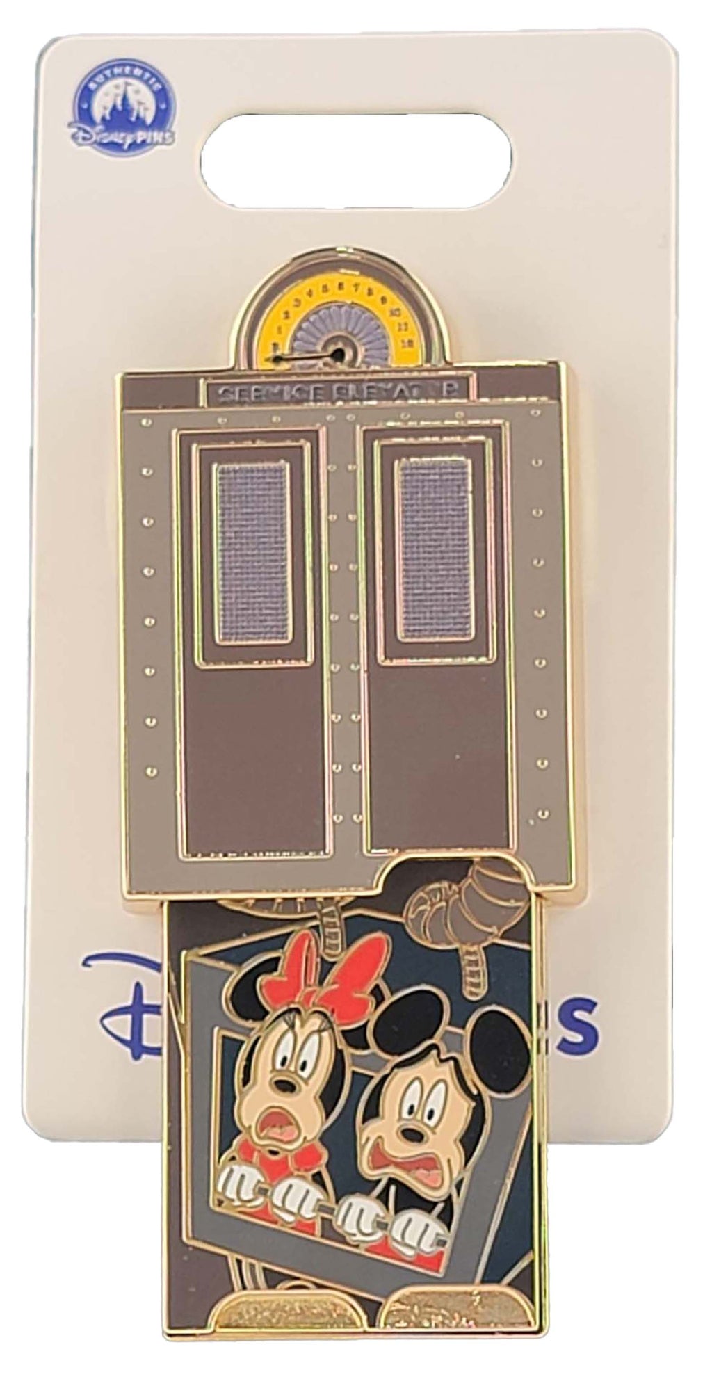 Disney Pin - The Hollywood Tower Hotel - Mickey and Minnie - Going Down? Slider, view 2