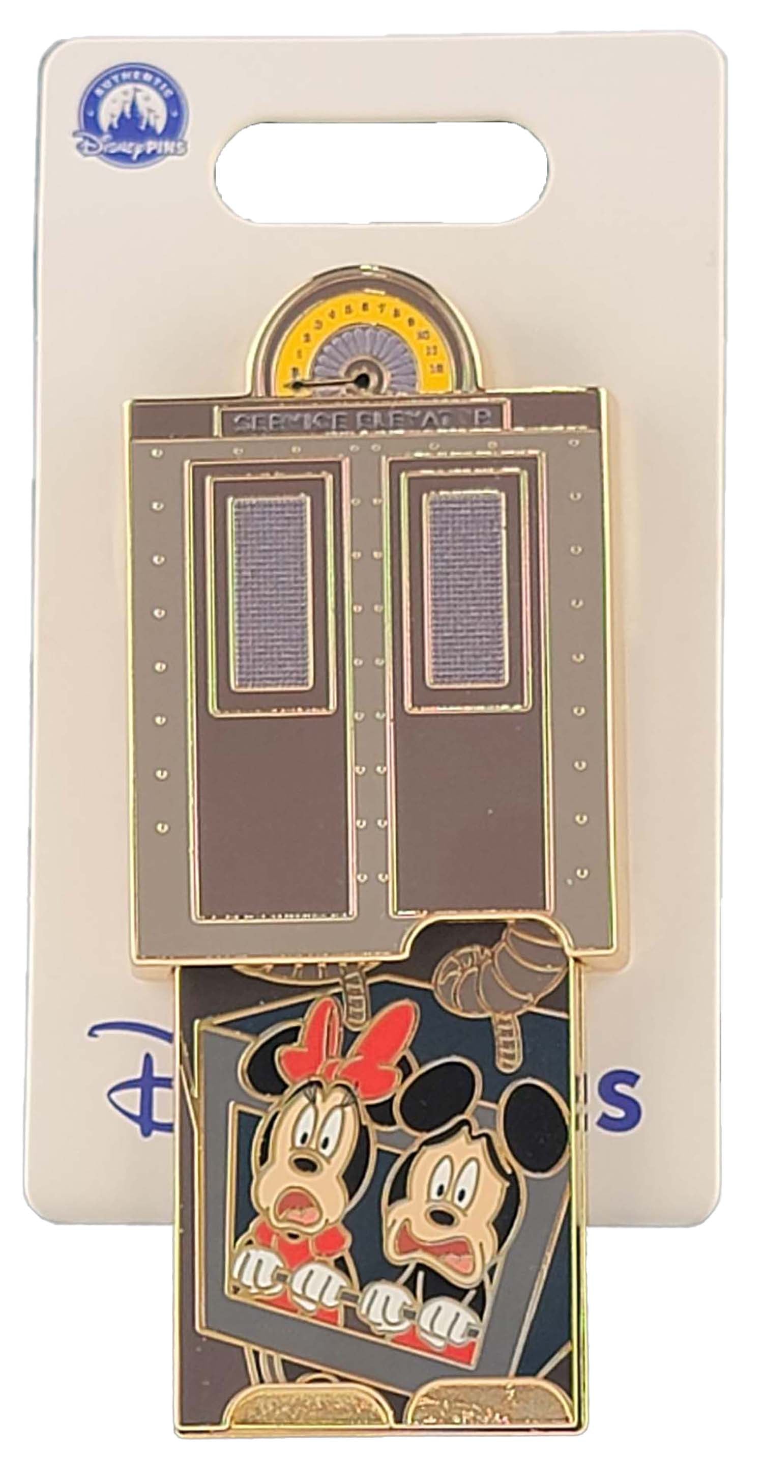 Disney Pin - The Hollywood Tower Hotel - Mickey and Minnie - Going Down? Slider, view 2