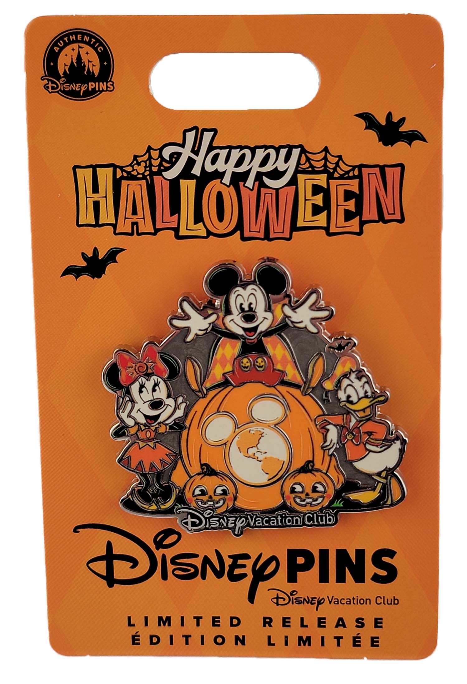 Disney Pin - Happy Halloween 2026 - DVC - Vacation Club - Mickey Mouse, Minnie and Donald