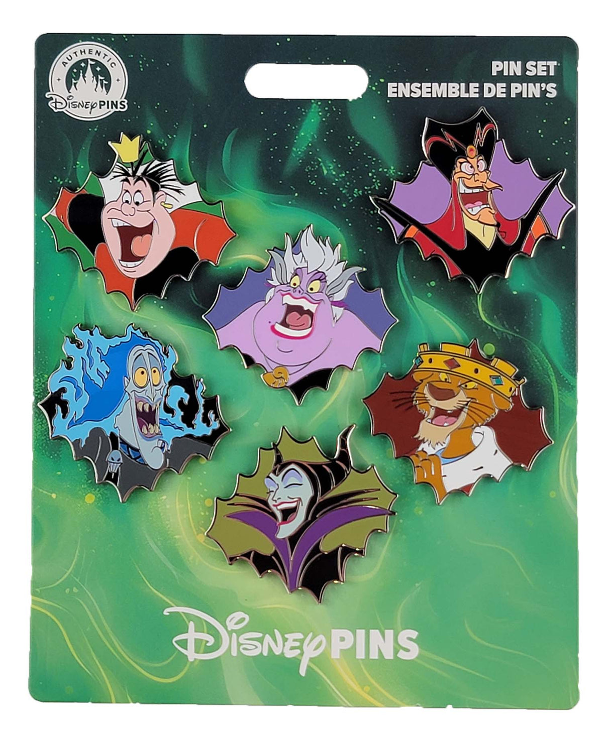Disney Pin - Booster Set - Laughing Disney Villains - 6-Pin Set - front view