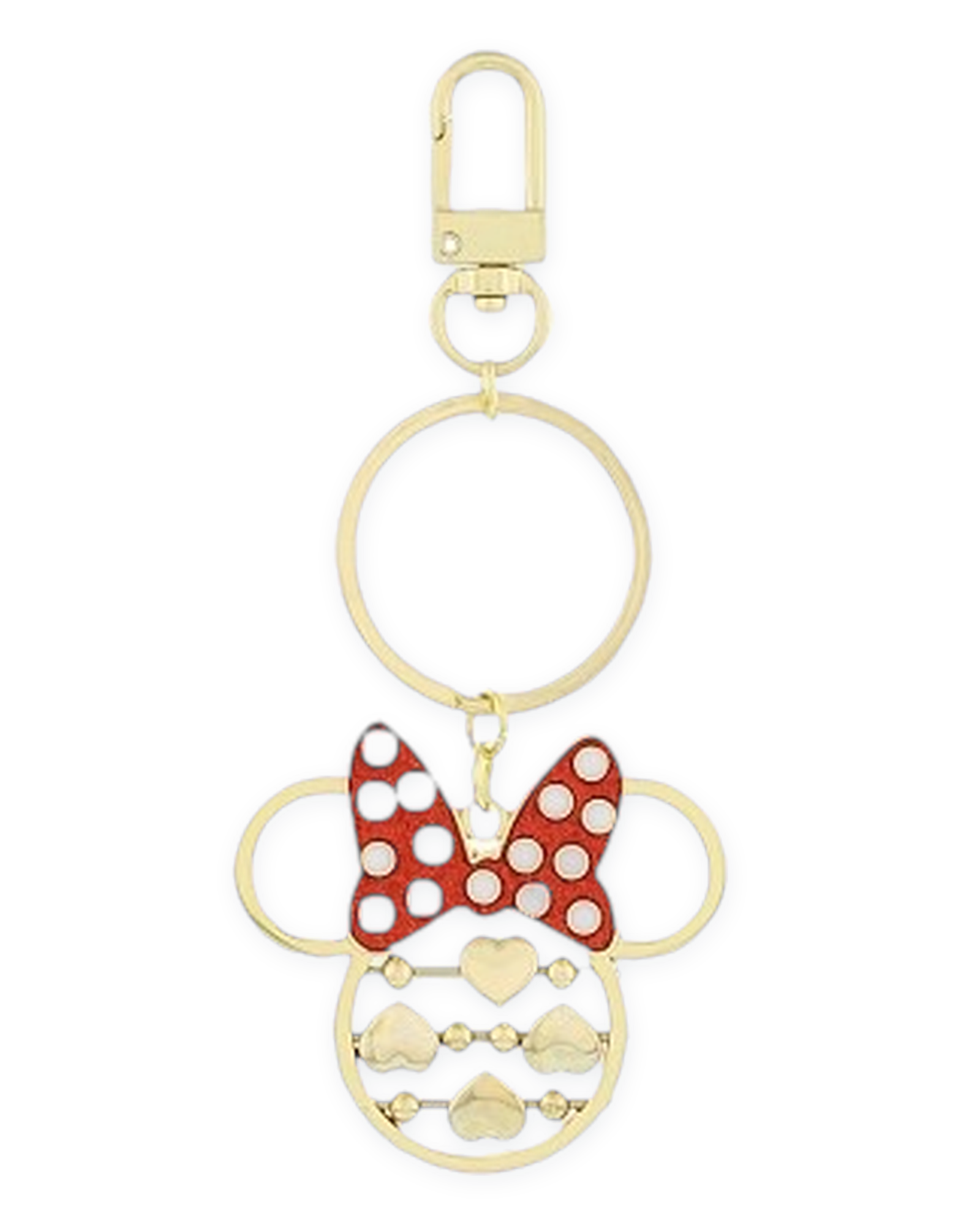 Disney Parks Keychain - Minnie Mouse Icon - Spinning Hearts